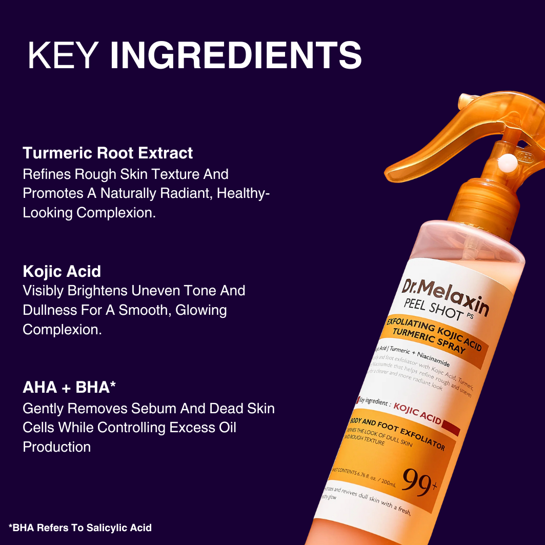 Exfoliating Body Spray With Turmeric And Kojic Acid