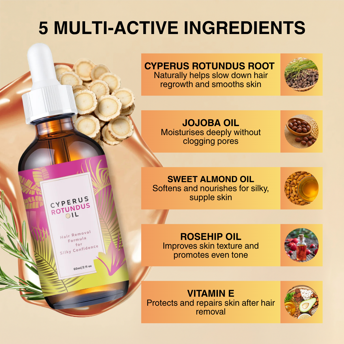 Cyperus Rotundus Oil For Hair Reduction Oil