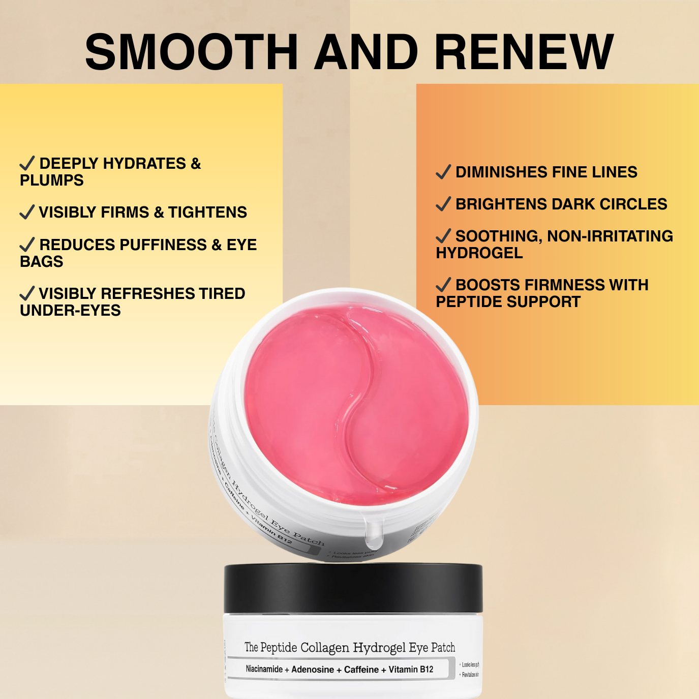 Peptide Collagen Hydrogel Eye Patches