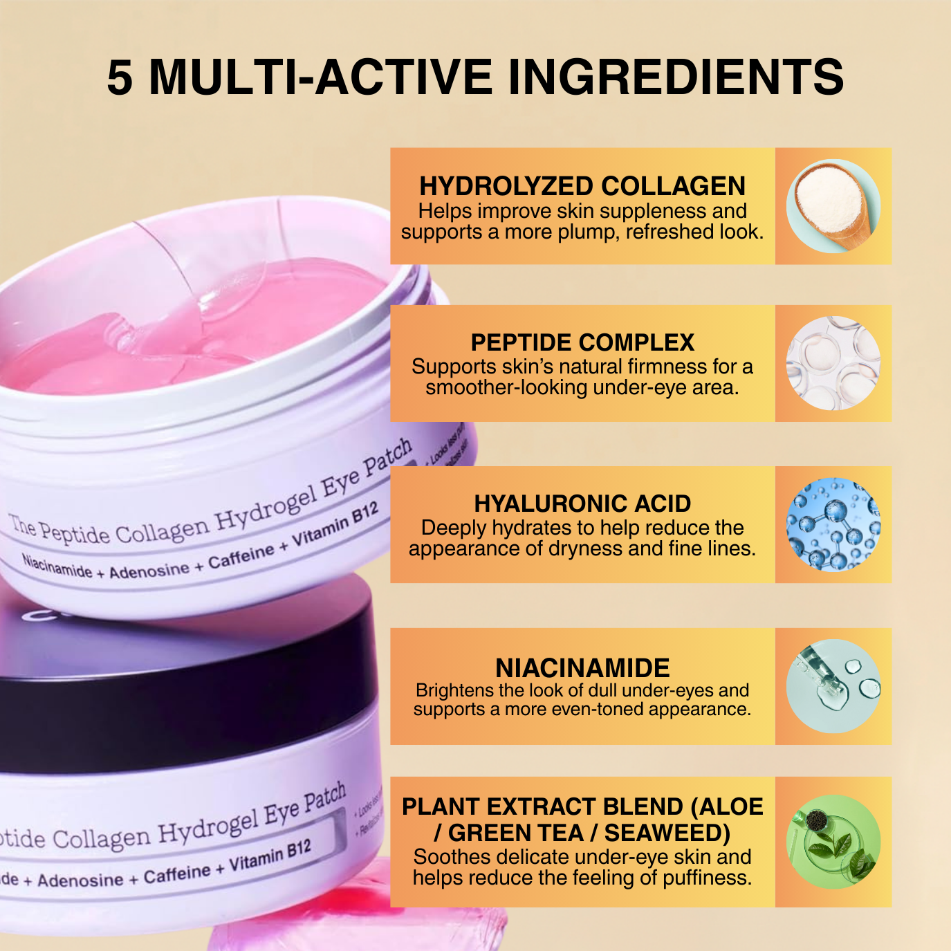 Peptide Collagen Hydrogel Eye Patches